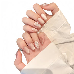 Reusable Handmade Acrylic Press - on Nails - Icy Crystal Butterfly - B & J Wholesale