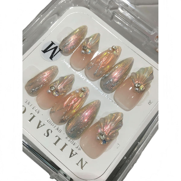 Reusable Handmade Acrylic Press - on Nails - Mermaid’s Dream - B & J Wholesale