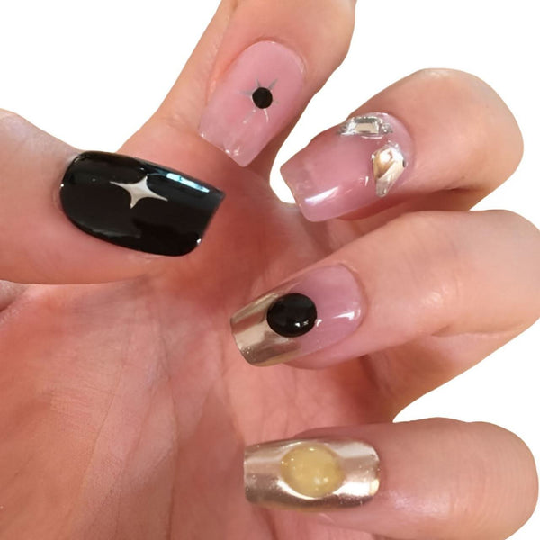 Reusable Handmade Acrylic Press - on Nails - Mirror Effect Graffiti - B & J Wholesale