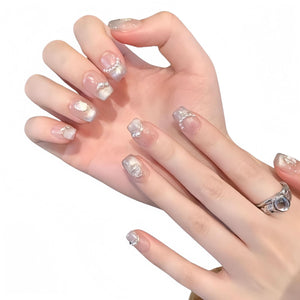 Reusable Handmade Acrylic Press - on Nails - Pearl Ripple - B & J Wholesale