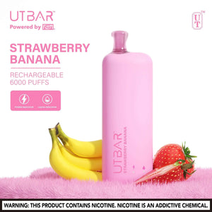 FLUM UT BAR Strawberry Banana - e-liquid and battery meters bjwholesale