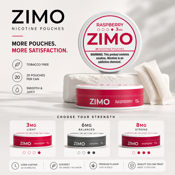 ZIMO Nicotine Pouches Wholesale | B & J Wholesale | 3mg, 6mg & 8mg |