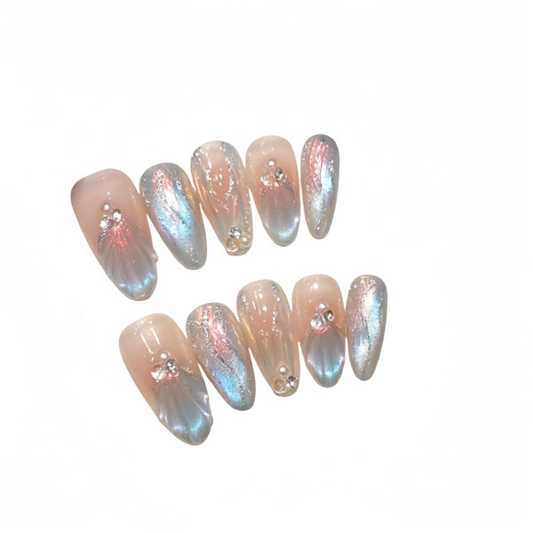 Reusable Handmade Acrylic Press - on Nails - Mermaid’s Dream - B & J Wholesale