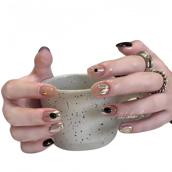 Reusable Handmade Acrylic Press - on Nails - Mirror Effect Graffiti - B & J Wholesale