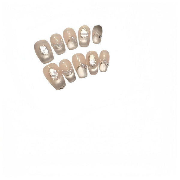 Reusable Handmade Acrylic Press - on Nails - Pearl Ripple - B & J Wholesale