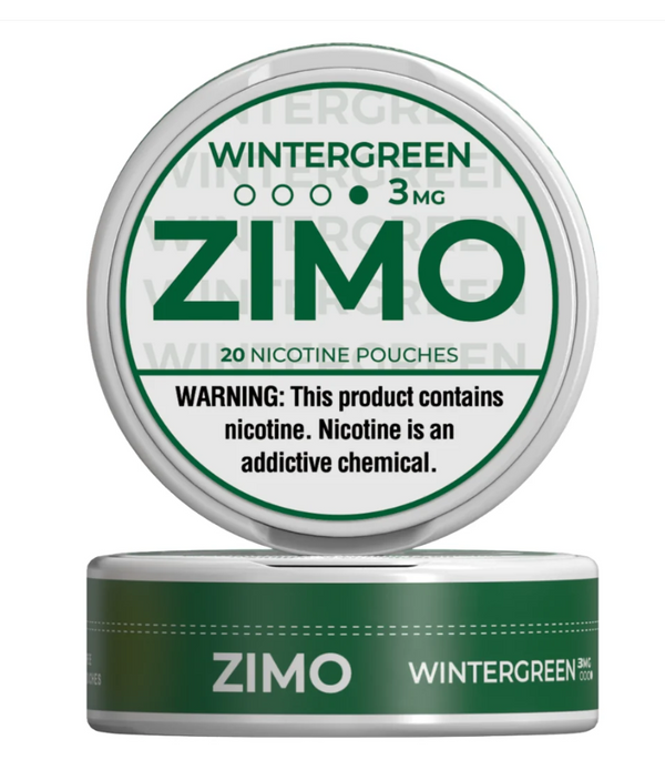 ZIMO Wintergreen Nicotine Pouches 3mg can – tobacco-free, 20 pouches per can