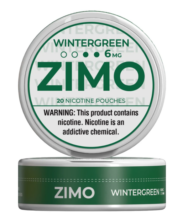 ZIMO Wintergreen Nicotine Pouches 6mg can – tobacco-free, 20 pouches per can