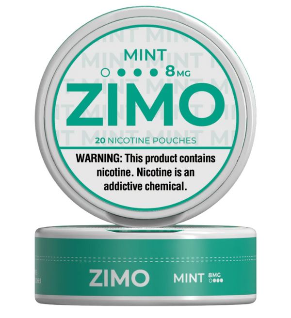 ZIMO Mint Nicotine Pouches 8mg can – tobacco-free, 20 pouches per can